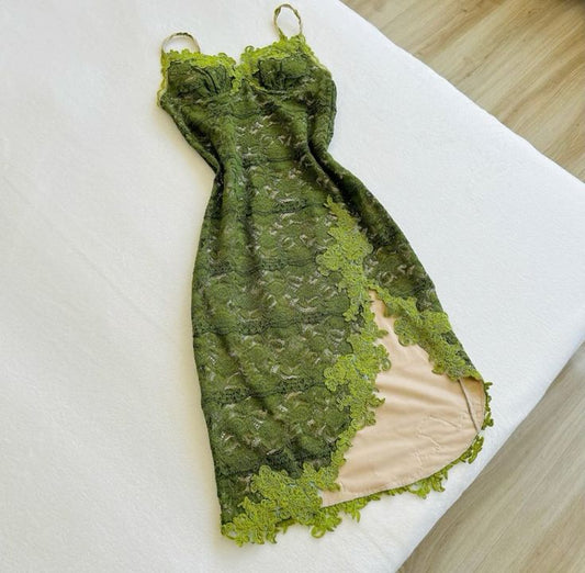 Green Lace Homecoming Dress Short Birthday Party Dress nv4353