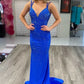 Silver Sparkling Fashion Spaghetti Strap Mermaid Slim Fit Long Ball Gown Backless Yellow Prom Dress Formal Evening Dress Party Dress nv3431