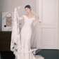 Off The Shoulder Long Sleeve Lace Mermaid Wedding Dress Bridal Gown  NV7218