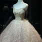 Light Pink Strapless Ball Gown, Sweetheart Neck Beaded Embroidery Sparkly Feather Tassel Skirt Prom Dress  NV7090