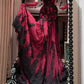 Robe gothique sans manches en dentelle rouge et noire à motif floral 3D, longueur au sol, modèle NV6189
