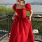 Red A-line Simple Elegant Tulle Long Ball Gown Evening Dress nv3005
