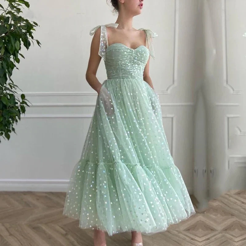 Green shiny sequins midi homecoming dress party dress prom dress nv71