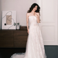 Square Neck Spaghetti Strap Embroidery A Line Wedding Dress Bridal Gown  NV7271