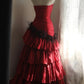 Robe de mariée princesse rouge flamme asymétrique NV6585