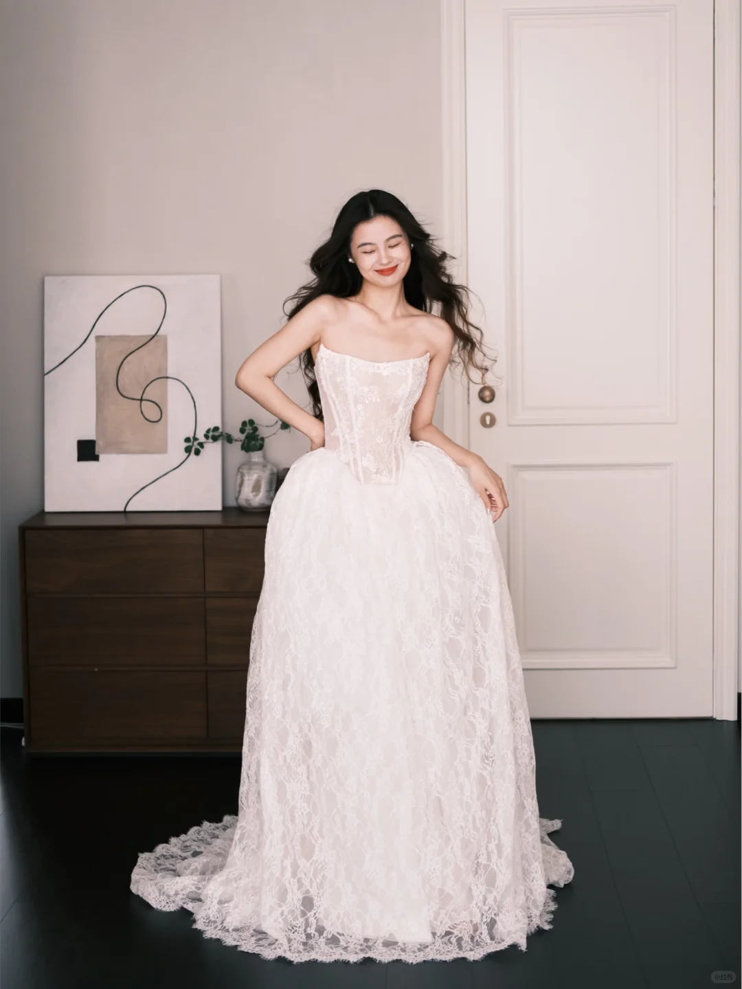 Vintage Lace Ball Gown Wedding Dress Off The Shoulder Sheer Puff Sleeve Bridal Gown  NV7241