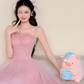Spaghetti Strap Pink Ombre Glitter Petal Princess Ball Gown Prom Dress  NV7421