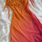 Orange Fashion Gradient Gorgeous Spaghetti Strap Beaded Long Chiffon Ball Gown Evening Dress Party Dress nv3664