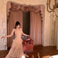 Robe de soirée longue en mousseline rose NV6745