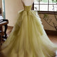 A-Line Sweetheart Neck Tulle Green Long Prom Dress, Green Long Formal Dress nv1871