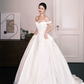 Off Shoulder Sweetheart Satin Wedding Ball Gown  NV7321