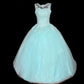 Blue Elegant Long Lace Tulle Ball Gown Evening Dress nv4922