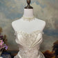 Ivory White Gorgeous Fashion Elegant Floral Exquisite Beading lace Long Satin Tulle Ball Gown Evening Gown Wedding Dress nv4063