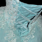 Blue Elegant Long Lace Tulle Ball Gown Evening Dress nv4922