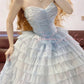 Pink Vintage Elegant Long Layered Princess Tulle Ball Gown nv5028