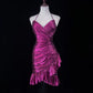 Pink Fashion Homecoming Dress Short Satin Prom Dress Evening Dress Party Dress nv4394