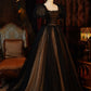 Robe longue scintillante mystérieuse à broderies or foncé NV6537