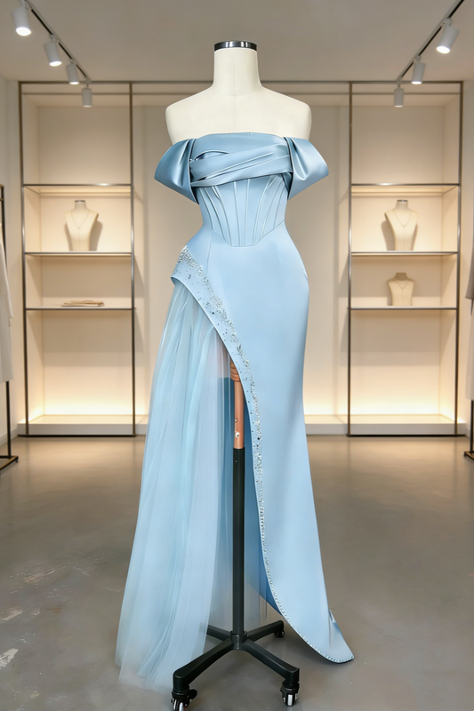Robe de soirée longue et élégante bleue NV6771
