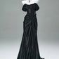 Black Elegant Satin Long Prom Dress Evening Dress Graduation Dress nv4225