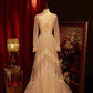 Vintage-Style, Exquisite Lace, Elegant Long Tulle Wedding Dress For Brides. NV6541