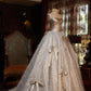 Robe de princesse longue scintillante or étoilé NV6535