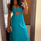 Charming blue a line long party dress prom dress nv1724