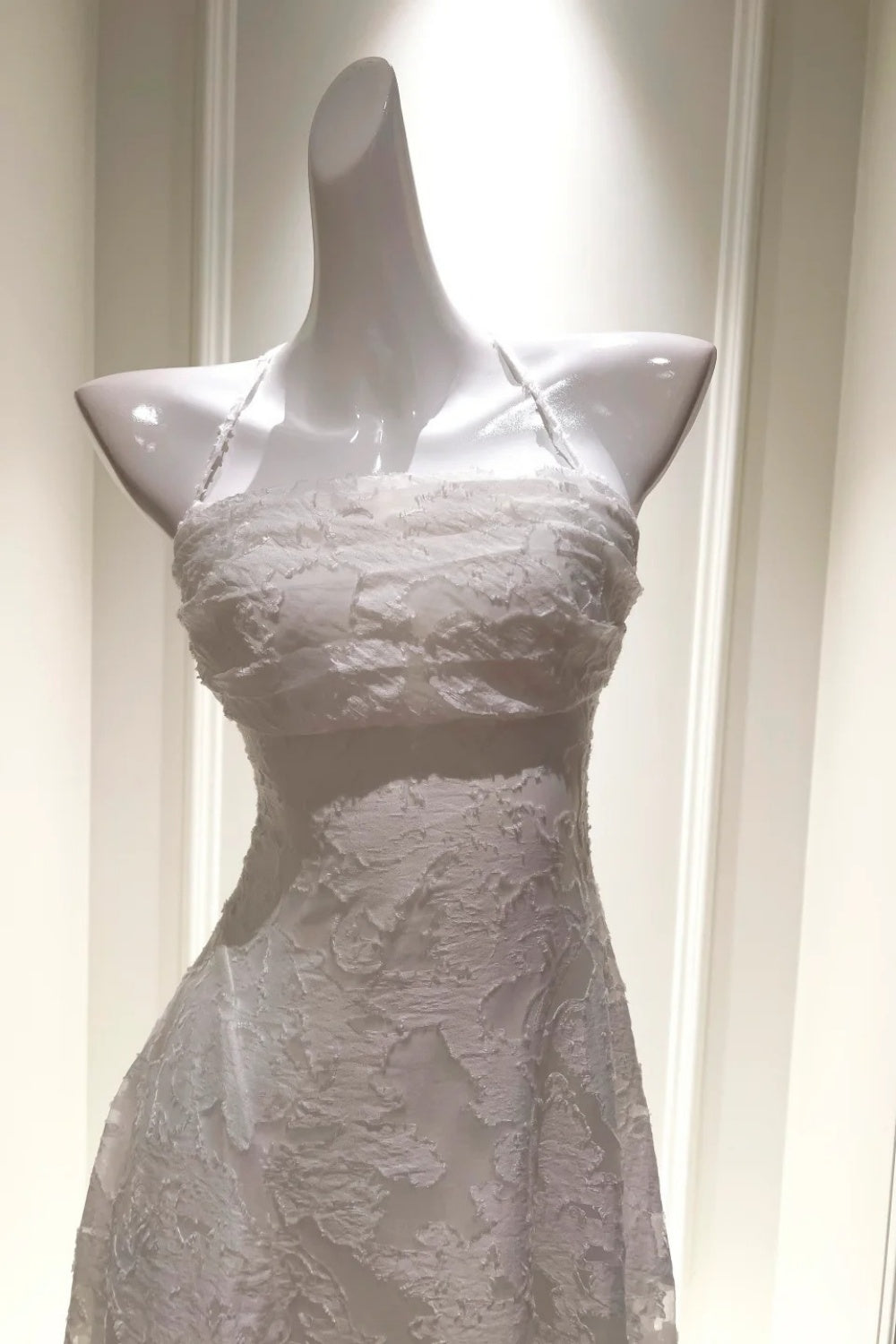 NiceVestidos-_W White Lace Spaghetti Strap Long Dress NV5936