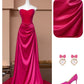 Pink Elegant Fashion Long Satin Prom Dress Evening Dress Party Dress nv4734