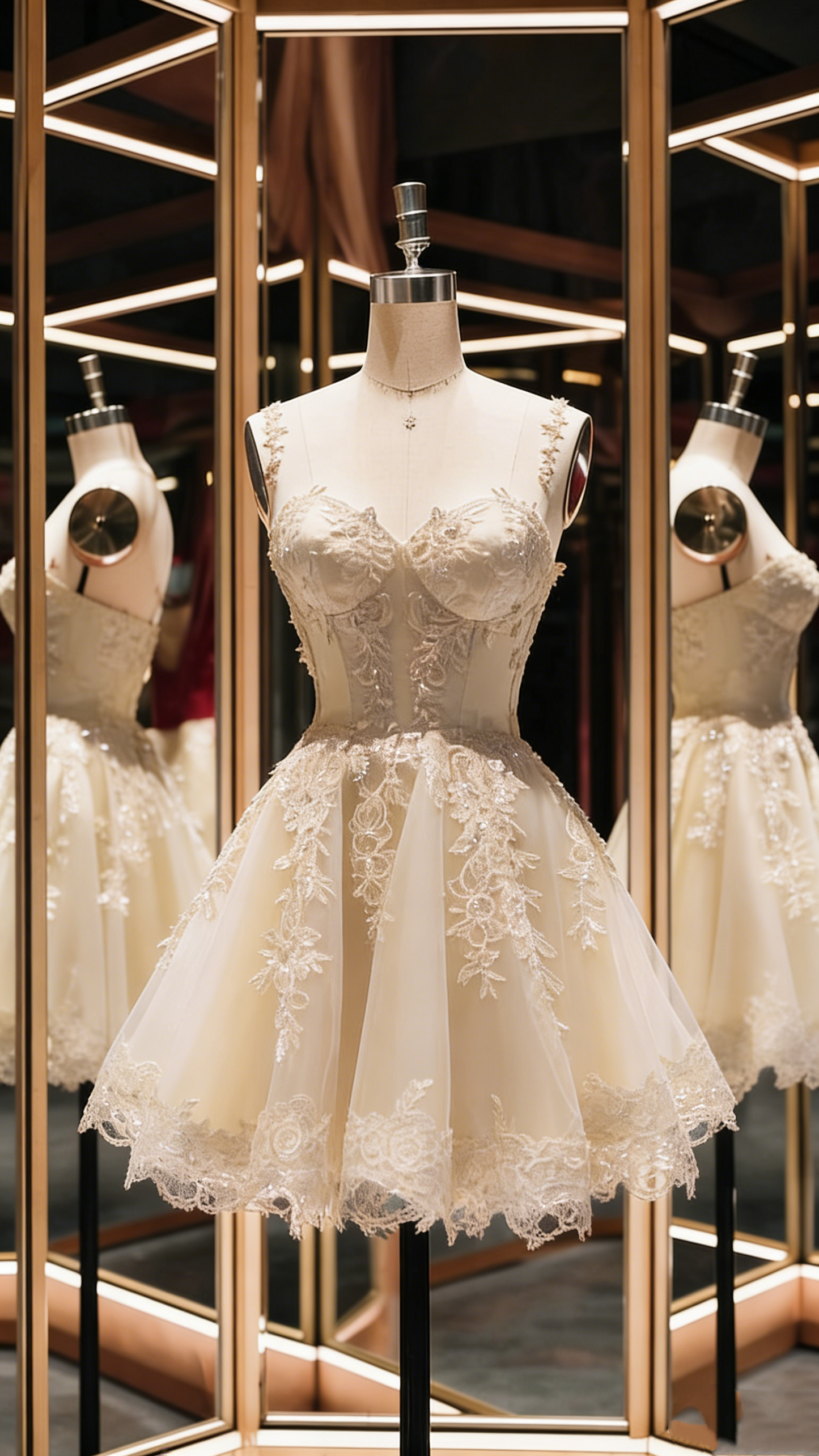 Robe courte en tulle à fines bretelles et application de dentelle rouge, idéale pour la rentrée scolaire ou une fête d'anniversaire (Nv4932)
