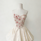 Red & White Contrast Lace Lace-Up Puff Dress - Gentle Style Birthday Party Gown  NV6788