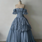 Robe longue blanche à manches courtes en dentelle délicate, robe de mariée NV6689