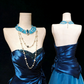 Faites sensation ! Robe bustier bleu roi en satin, ourlet en tulle perlé, pièce indispensable pour vos soirées NV6835