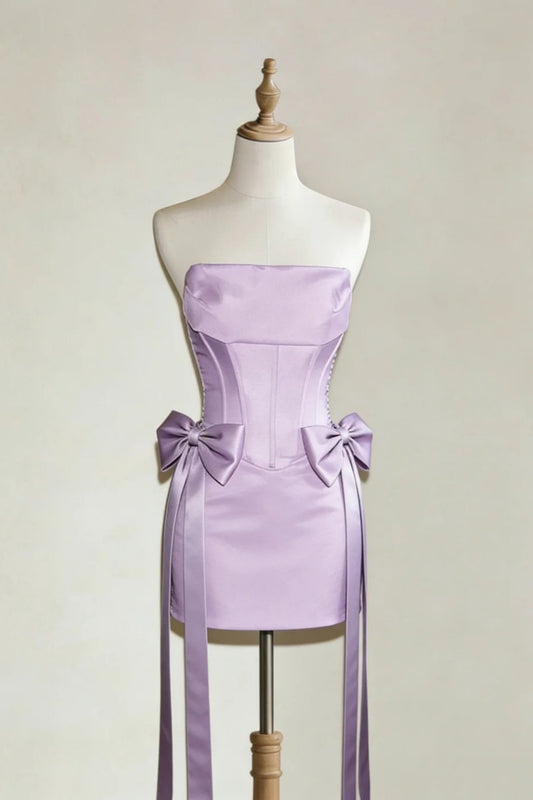 Nouvelle robe courte en satin tendance pour anniversaire et bal de promo NV6596