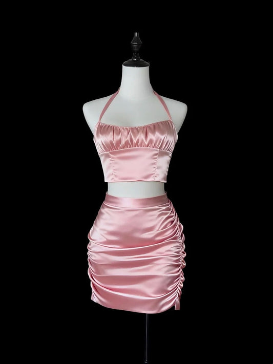 Robe courte en satin tendance pour anniversaire et bal de promo NV6597
