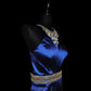 Blue Gorgeous Elegant Fashion Exquisite Gem Beads Long Mermaid Slim Satin Ball Gown Evening Gown Prom Dress nv3872