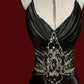 Black Gorgeous Exquisite Gem Beaded Long Floor Length Satin Ball Gown Evening Gown Party Dress Prom Gown nv3981