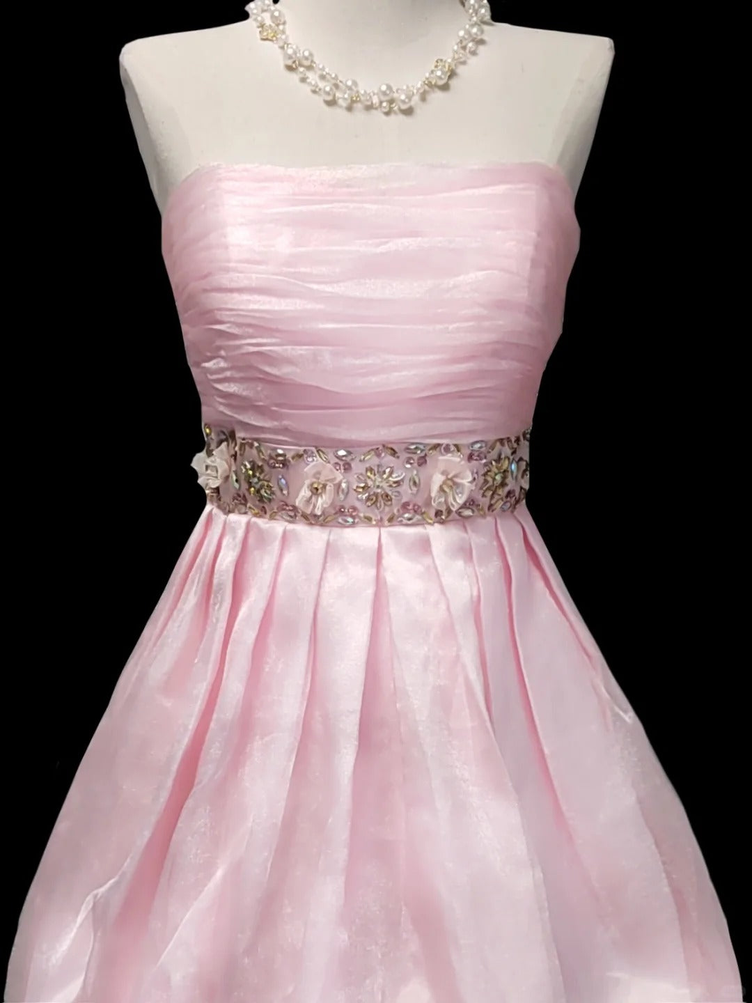 Pink Fashion Elegant Exquisite Beaded Short Tulle Chiffon Homecoming Dress Ball Gown Evening Dress Birthday Party Dress Prom Dress nv3967