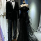Robe de bal longue en tulle noir brillant NV6627