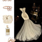 Champagne gold sweetheart neckline exquisite beaded fashionable long tulle ball gown nv5256
