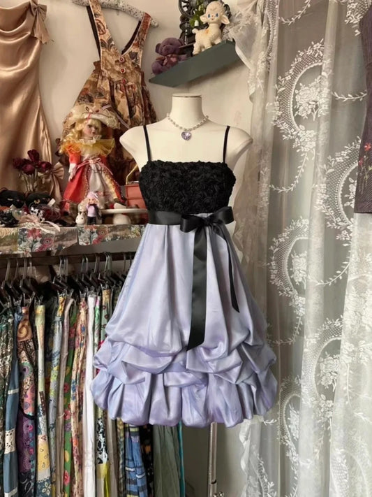 Purple Short Satin Homecoming Dress Prom Dress nv4305