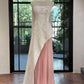 Robe de mariée chinoise moderne rose et blanche contrastée, sans bretelles, avec traîne plissée et châle - Robe élégante pour fiançailles et mariage chinois NV6361