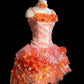 Robe de bal courte à fleurs dégradées 3D Orange Flame Flower Cluster NV6569