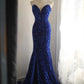 Royal blue vintage elegant pleated long sequin velvet beaded mermaid fishtail slim floor-length tail ball gown evening dress party dress wedding dress nv4123