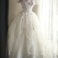 White sweet floral long tulle ball gown evening dress party dress nv4691