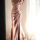 Pink Beaded Elegant Long Satin Floor Length Ball Gown Evening Dress Party Dress nv4187