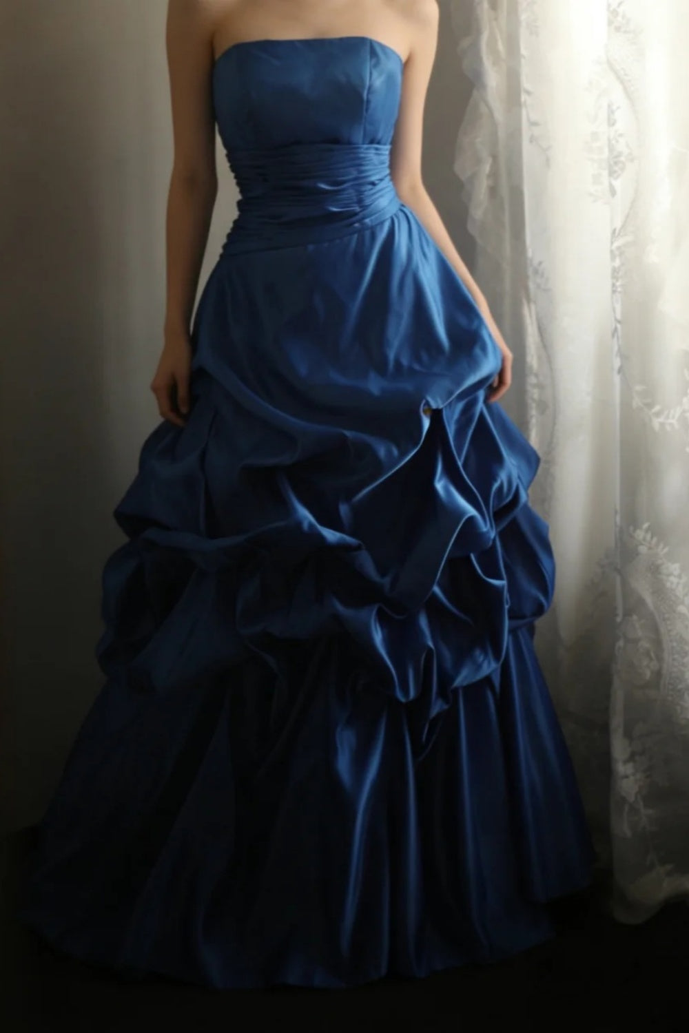 Robe longue rétro princesse bleue NV6589