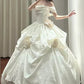 Robe de bal longue princesse blanche à fleurs NV6858