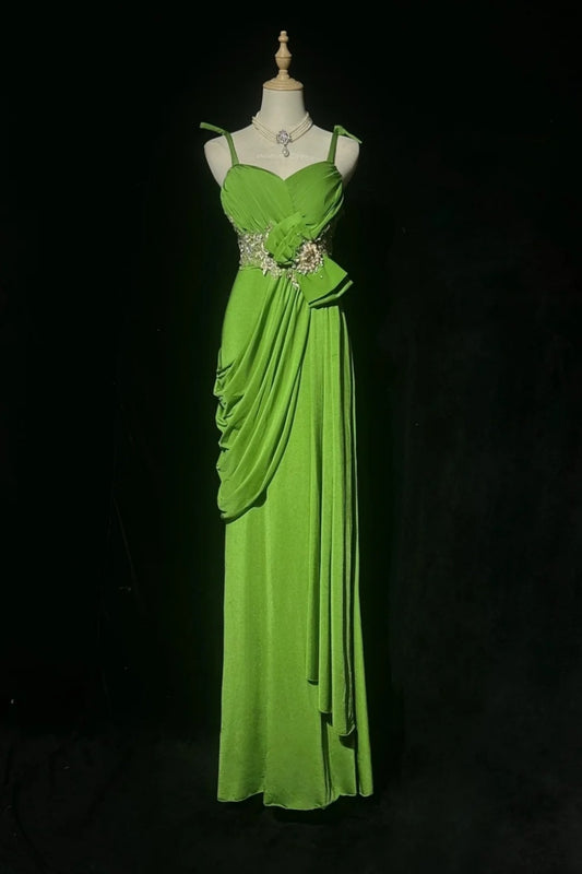 Green Olive-Colored Long Dress  NV6864