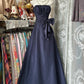 Purple Vintage Long Satin Prom Gown Evening Dress Party Dress nv4366