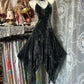 Black vintage elegant short chiffon shiny homecoming dress cocktail party dress nv4625
